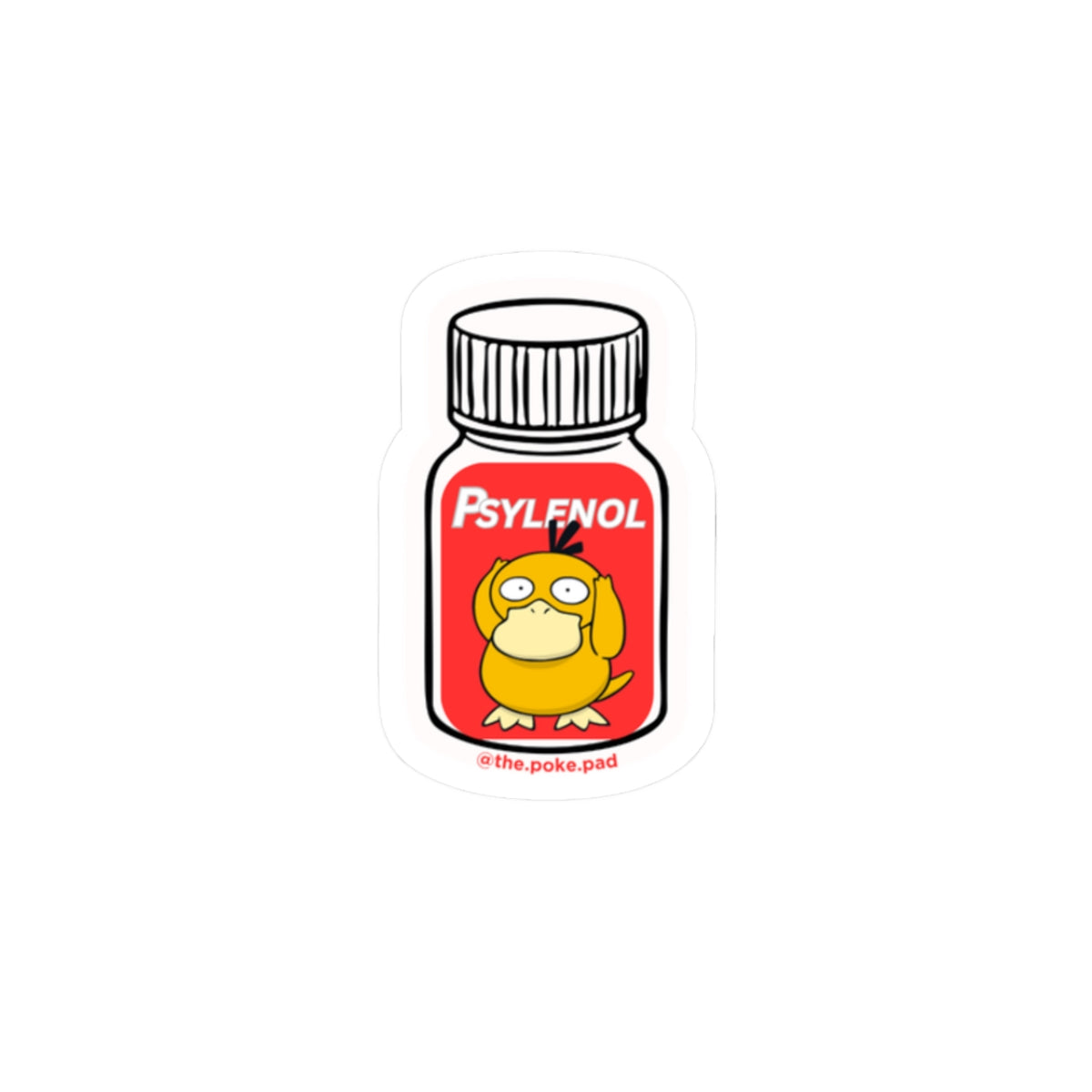 Pysduck Headache Sticker — Cute Poké-Inspired Kiss-Cut Vinyl Sticker