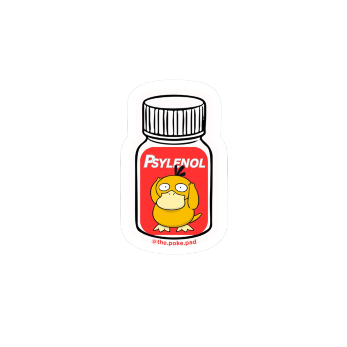 Pysduck Headache Sticker — Cute Poké-Inspired Kiss-Cut Vinyl Sticker