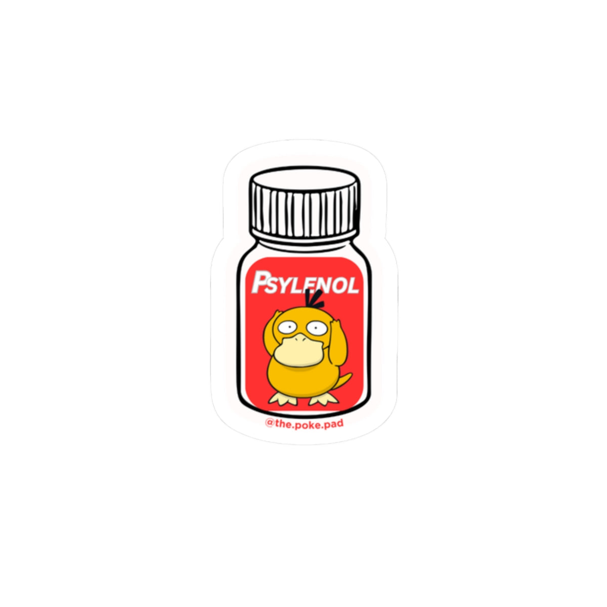 Pysduck Headache Sticker — Cute Poké-Inspired Kiss-Cut Vinyl Sticker
